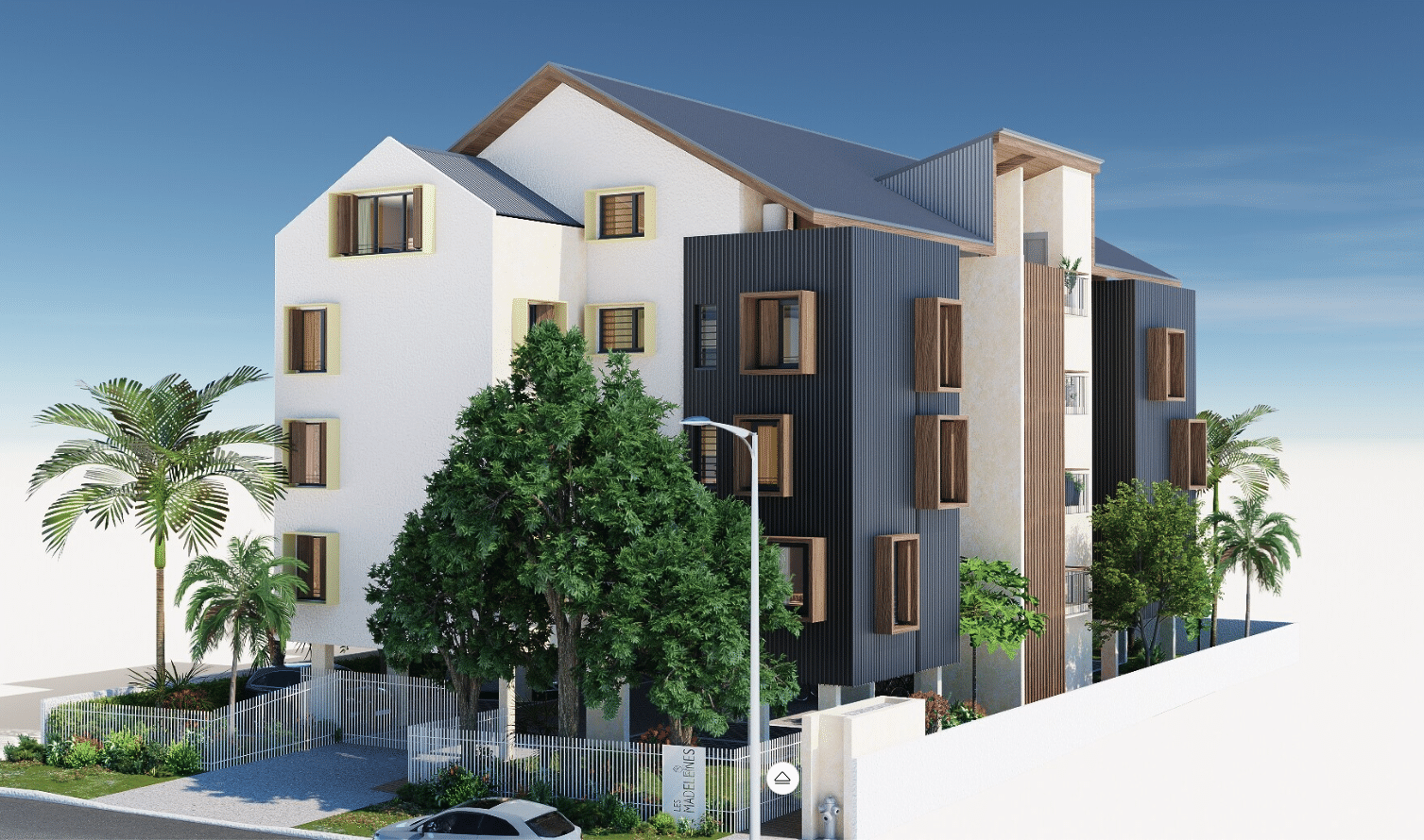 Les Madeleines, vue 3D de la façade sur rue