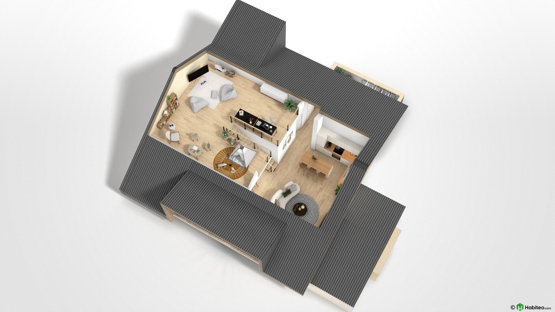 Plan 3D Les Madeleines T5 · 116 m²